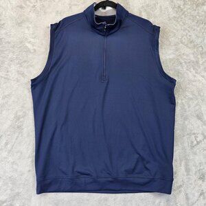 Adidas Pullover Vest Mens XL Navy Blue Quarter Zip Golf Lightweight Athletic